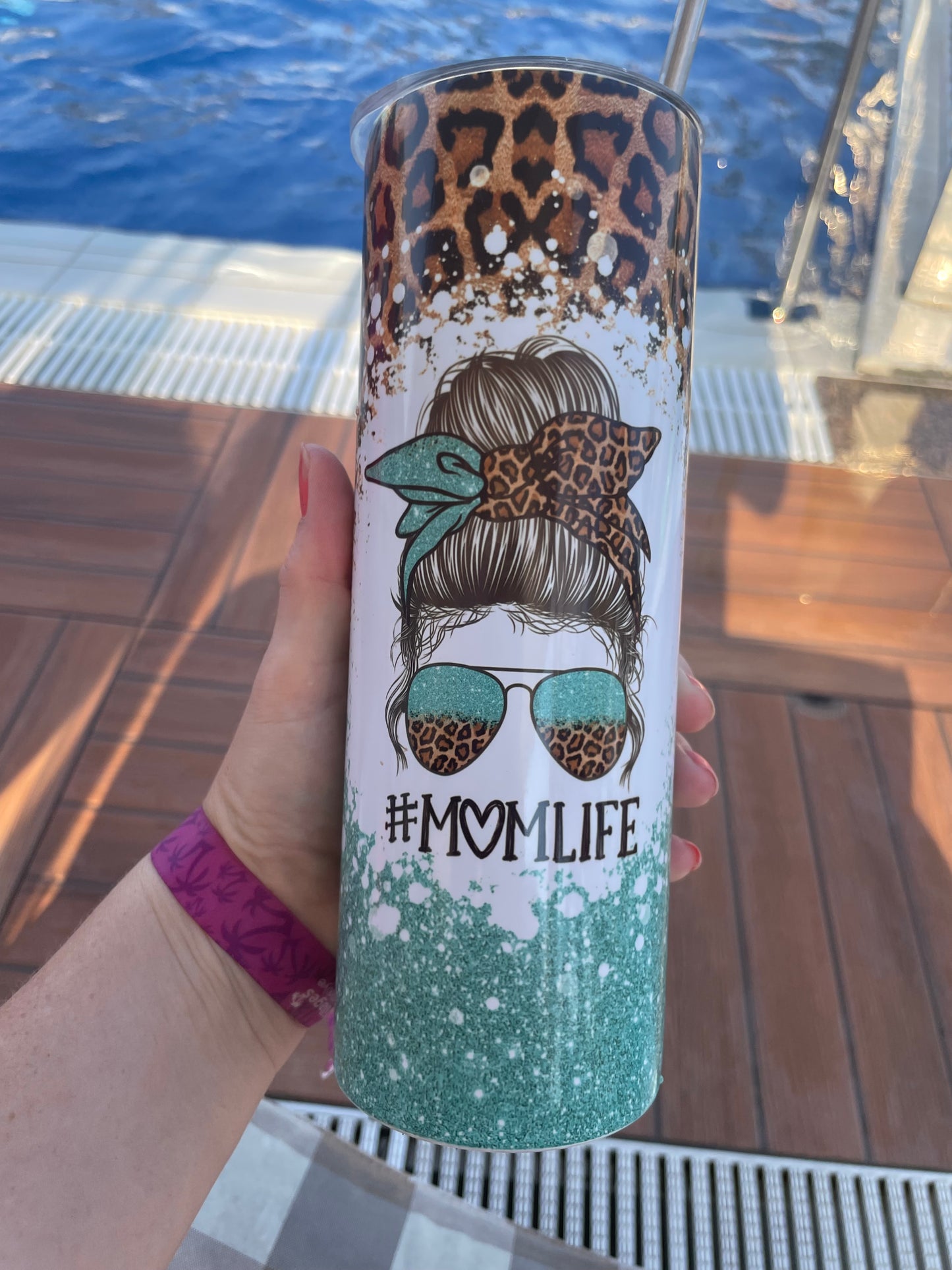 Leopard print mumlife 20oz tumbler