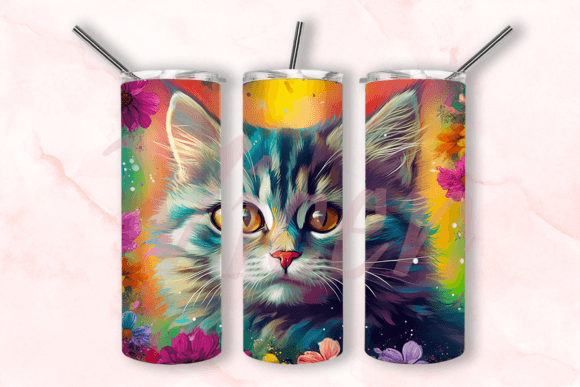 Neon Cat 20oz Tumbler