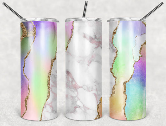 Glitter Agate Border 20oz Tumbler