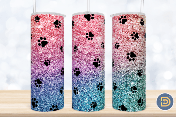 Glitter paw print 20oz Tumbler