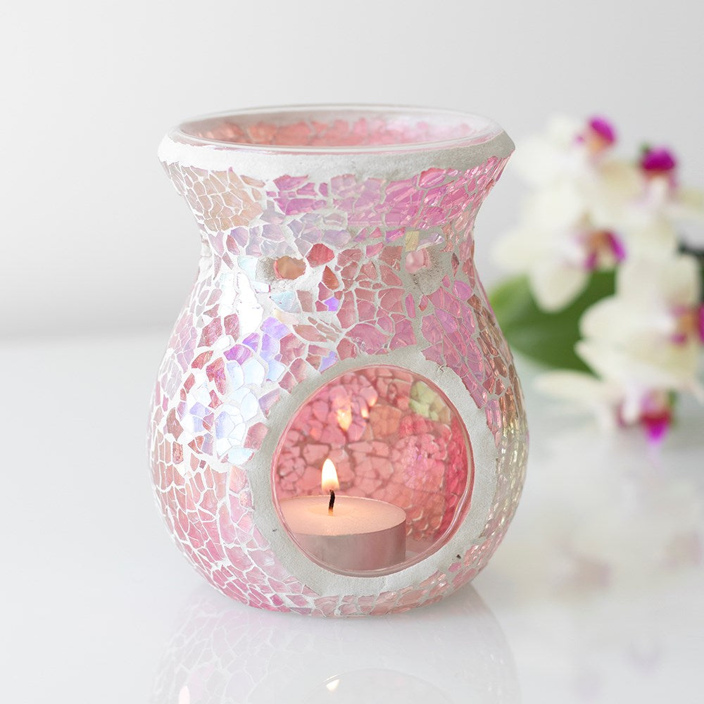 Pink Iridescent Crackle Wax Burner