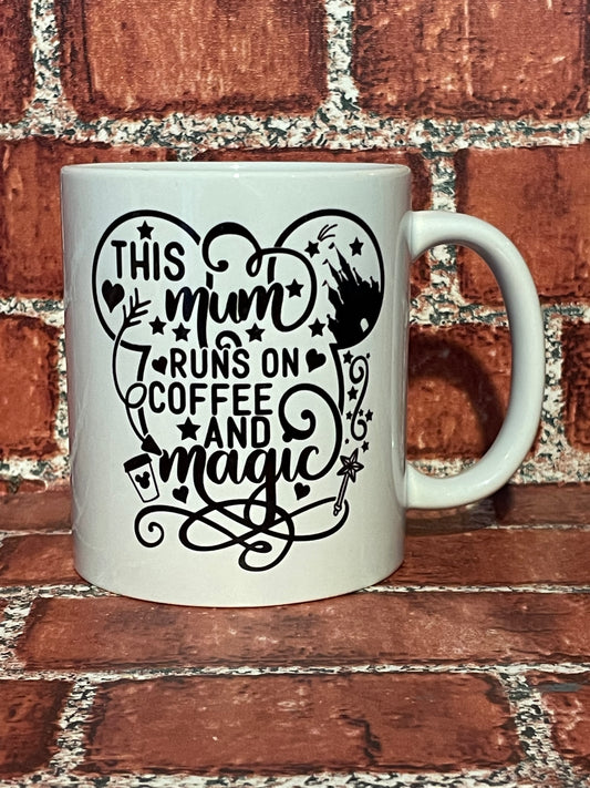 ‘This mum runs on coffee and magic’ mug