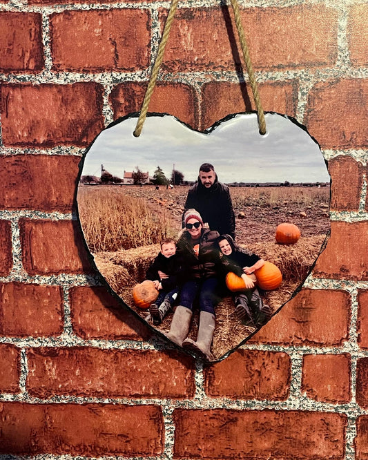 Hanging Heart Photo Slate