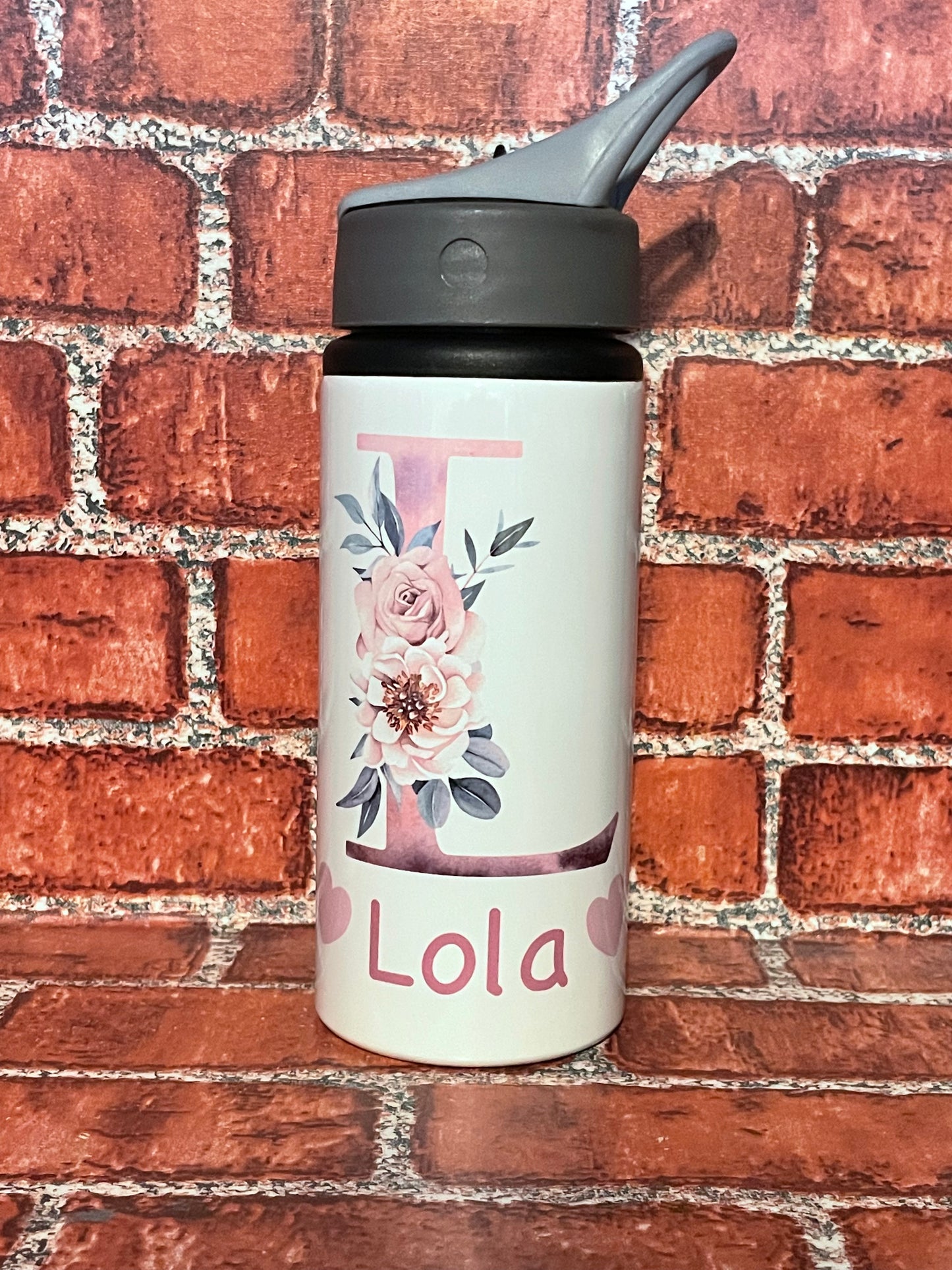 Floral Initial Drinks Bottle