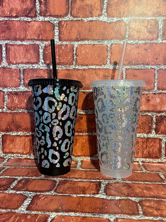 Leopard print cold cups