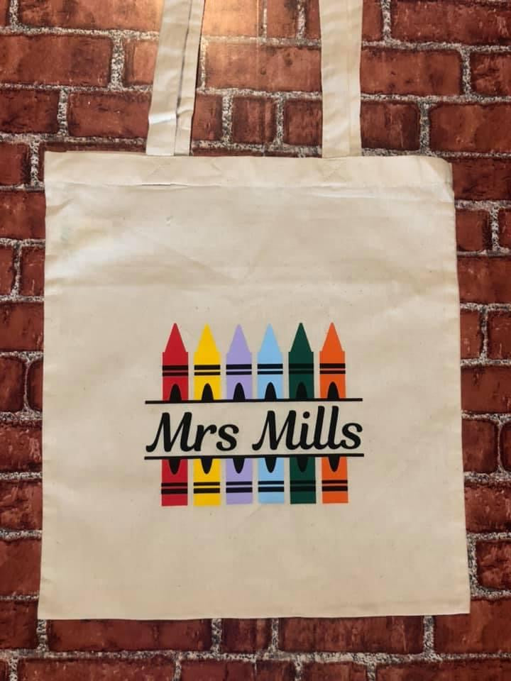 Teacher Crayon Tote Bag